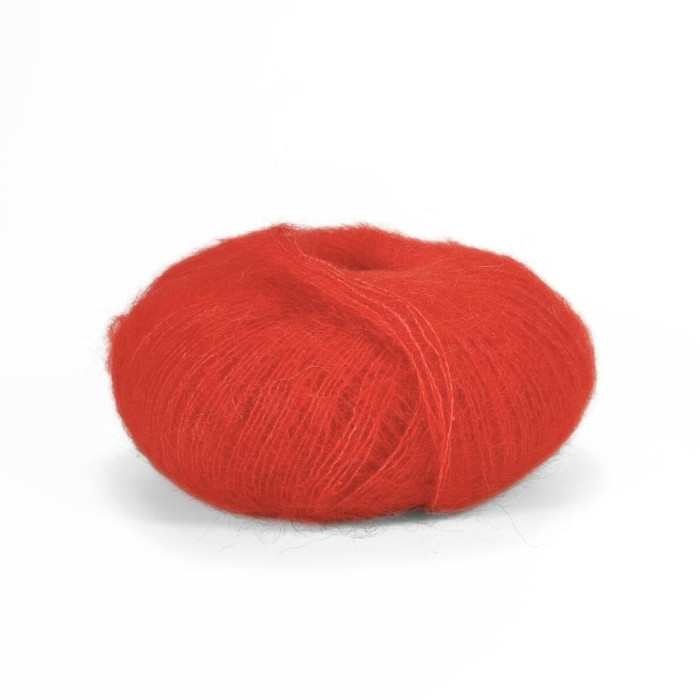 6024 Пряжа Lana Gatto Silk Mohair, 25г - 212м, червоний, 75% супер кідмохер, 25% шовк