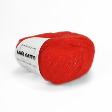 6024 Пряжа Lana Gatto Silk Mohair Lux, 25г - 210м, червоний, 78% cуперкід мохер, 14% шовк, 4% нейлон, 4% поліамід