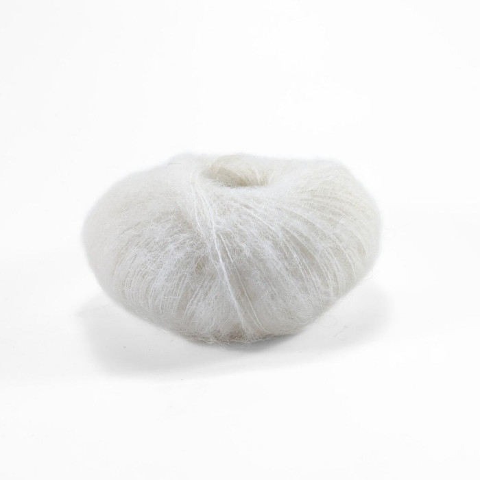 6027 Пряжа Lana Gatto Silk Mohair, 25г - 212м, білий, 75% супер кідмохер, 25% шовк