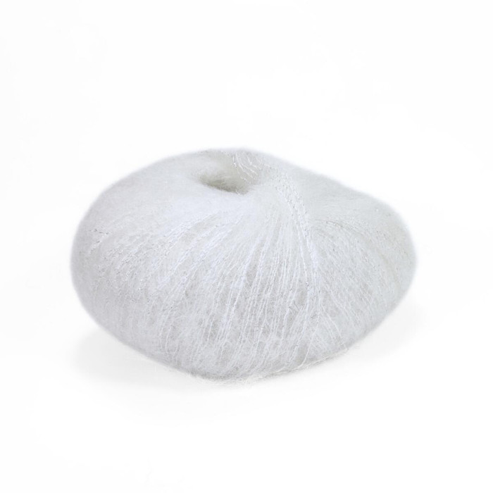 6027 Пряжа Lana Gatto Silk Mohair Lux, 25г - 210м, білий, 78% cуперкід мохер, 14% шовк, 4% нейлон, 4% поліамід