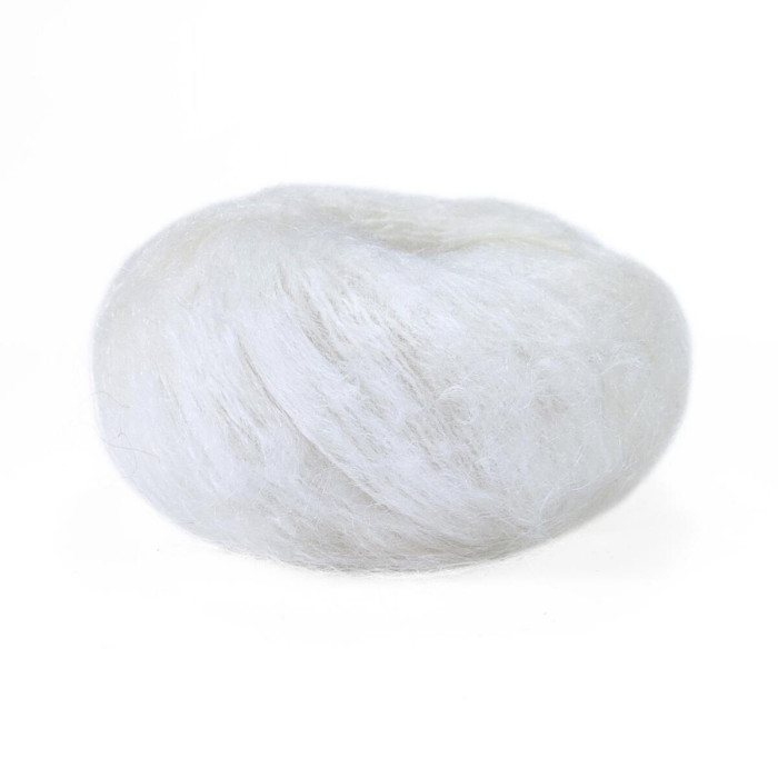 6027 Пряжа Lana Gatto Wool Mohair, 50г - 90м, білий, 73% мохер, 27% вовна