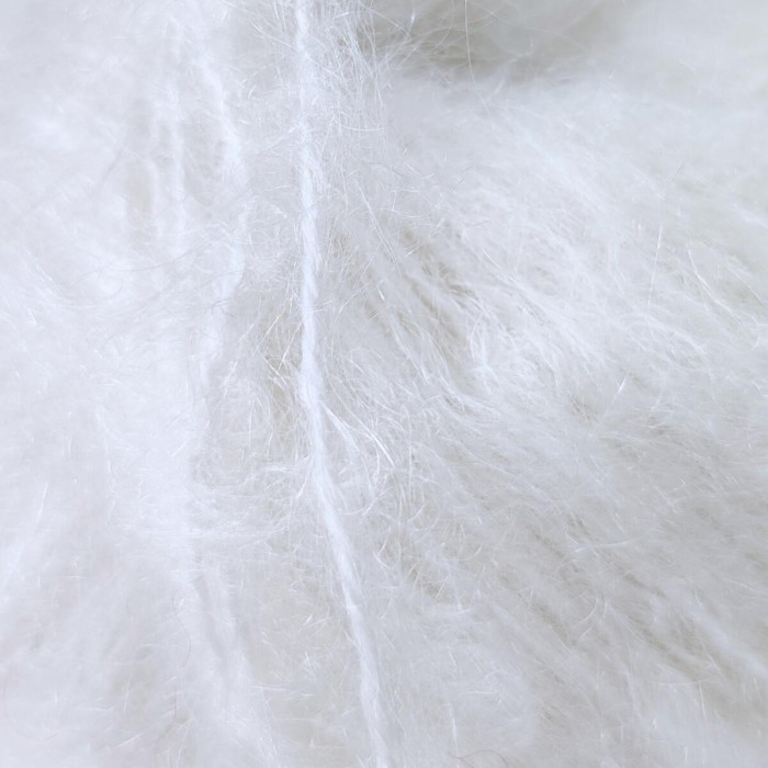 6027 Пряжа Lana Gatto Wool Mohair, 50г - 90м, білий, 73% мохер, 27% вовна