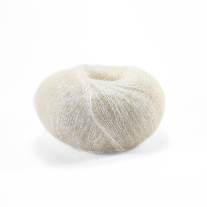 6028 Пряжа Lana Gatto Silk Mohair, 25г - 212м, молочний, 75% супер кідмохер, 25% шовк
