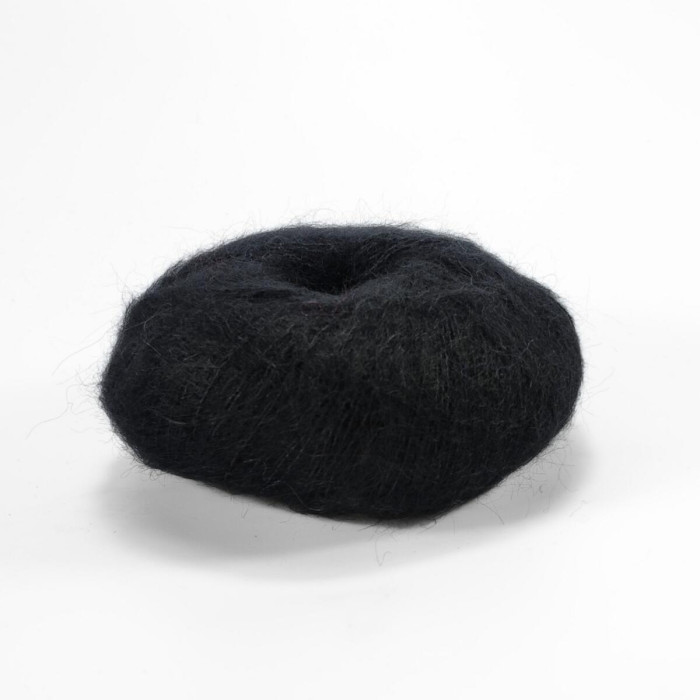 6037 Пряжа Lana Gatto Silk Mohair, 25г - 212м, чорний, 75% супер кідмохер, 25% шовк