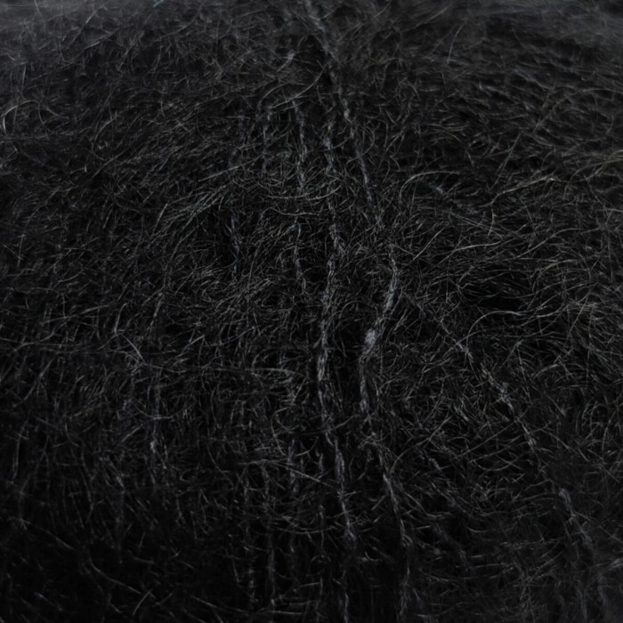 6037 Пряжа Lana Gatto Silk Mohair, 25г - 212м, чорний, 75% супер кідмохер, 25% шовк