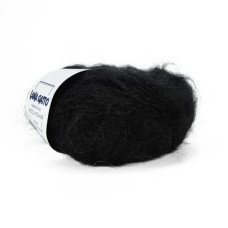 6037 Пряжа Lana Gatto Wool Mohair, 50г - 90м, чорний, 73% мохер, 27% вовна