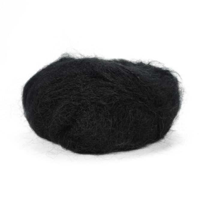 6037 Пряжа Lana Gatto Wool Mohair, 50г - 90м, чорний, 73% мохер, 27% вовна