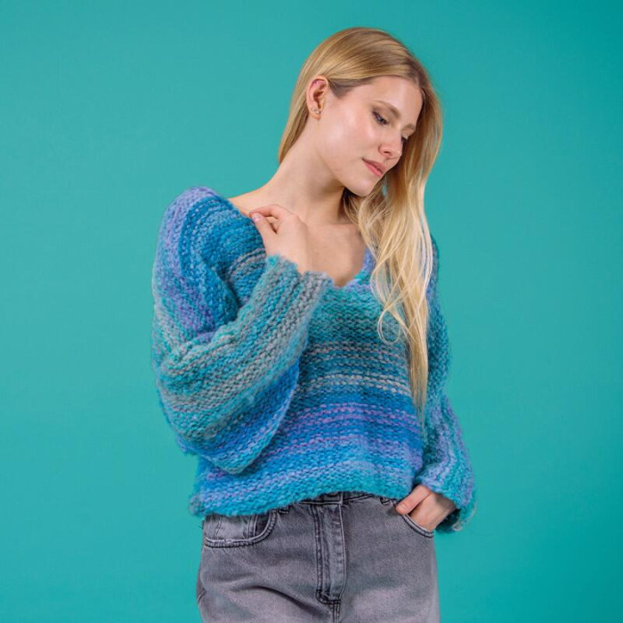 606 Пряжа Mondial Giove, 300г - 600м, мультиколор, 25% вовна, 70% мікрофібра PC, 5% мікрофібра PL