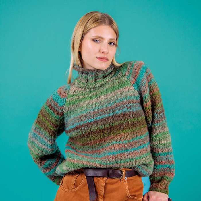 607 Пряжа Mondial Giove, 300г - 600м, мультиколор, 25% вовна, 70% мікрофібра PC, 5% мікрофібра PL