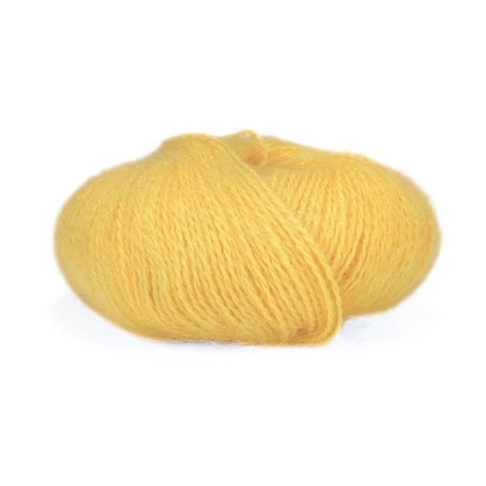 608 Пряжа Mondial Dolce Mohair, 50г - 150м, жовтий, 60% кід мохер, 40% акрил
