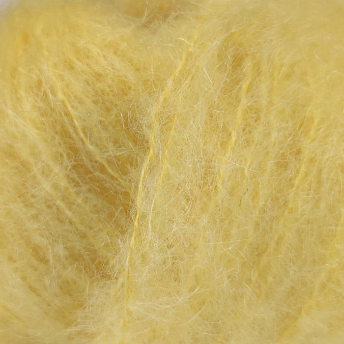 608 Пряжа Mondial Lieve, 50г - 140м, жовтий, 90% кід мохер, 10% мікрофібра PА