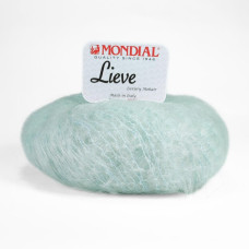 61 Пряжа Mondial Lieve, 50г - 140м, тала вода, 90% кід мохер, 10% мікрофібра PА
