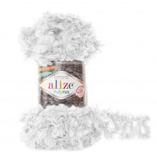 6100 Пряжа Puffy Fur 100гр-6м (білий). Alize