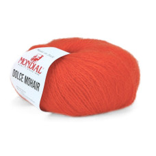 612 Пряжа Mondial Dolce Mohair, 50г - 150м, сицілійський апельсин, 60% кід мохер, 40% акрил