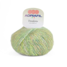 62 Пряжа Adriafil Desiderio, 25г - 160м, салатовий, 55% мохер, 23% вовна екстрафайн, 22% шовк