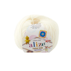 62 Пряжа Cotton Gold Hobby New  50г-165мм (світло-кремовий). Alize