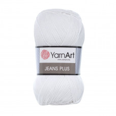 62 Пряжа Jeans Plus 100гр - 160м (Білий) YarnArt
