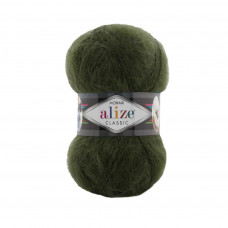 620 Пряжа Mohair Classic 100гр - 200м (темно-оливковий). Alize