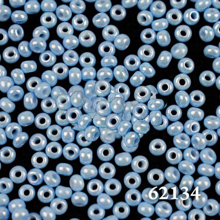 62134 10/0 чеський бісер Preciosa, 5 г, блакитний, непрозорий глазурований