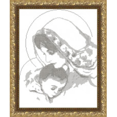 VKA3004-Діва Марія з немовлям (монохром). ArtSolo. Схема на тканині для вишивання бісером
