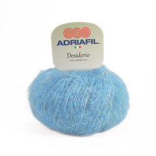 64 Пряжа Adriafil Desiderio, 25г - 160м, блакитний, 55% мохер, 23% вовна екстрафайн, 22% шовк