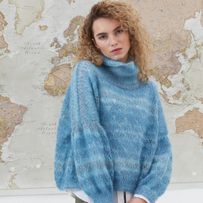 64 Пряжа Adriafil Desiderio, 25г - 160м, блакитний, 55% мохер, 23% вовна екстрафайн, 22% шовк