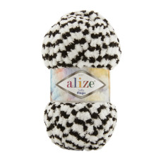 6451 Пряжа Softy Mega 100гр-70м (чорно-білий). Alize