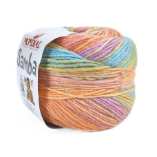 646 Пряжа Mondial Samba, 200г - 400м, мультіколор, 30% вовна віргінська, 70% мікрофібра