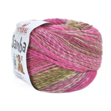 648 Пряжа Mondial Samba, 200г - 400м, мультіколор, 30% вовна віргінська, 70% мікрофібра