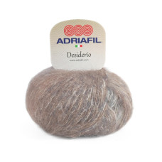 65 Пряжа Adriafil Desiderio, 25г - 160м, бежево-сизий, 55% мохер, 23% вовна екстрафайн, 22% шовк