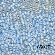 65017 10/0 чеський бісер Preciosa, 5 г, блакитний, прозорий з білим отвором