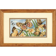 65055 Dimensions Набір для вишивки рахунковим хрестиком - Віньєтка з метеликами Butterfly Vignette 20x10 см, Aida14