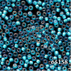 65158 10/0 чеський бісер Preciosa, 5 г, блакитний, кристальний фарбований всередині райдужний
