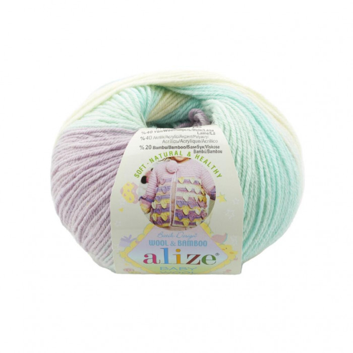 6620 Пряжа Baby Wool Batik 50гр - 175м (різнокольорова). Alize(Знятий з виробництва)
