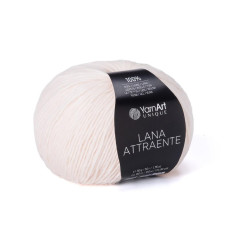 6635 Пряжа Lana Attraente YarnArt , 50г - 180м, білий, 100% вовна