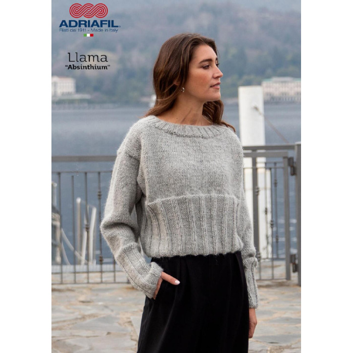 67 Пряжа Adriafil Llama, 100г - 120м, світло-сірий, 50% лама вовна, 50% вовна