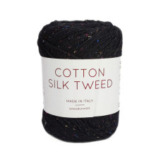 6770 Пряжа Laines du Nord Cotton Silk Tweed, 100г - 280м, чорний, 90% бавовна, 10% шовк