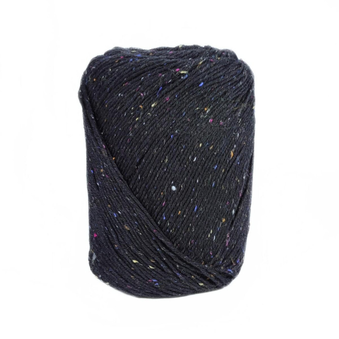 6770 Пряжа Laines du Nord Cotton Silk Tweed, 100г - 280м, чорний, 90% бавовна, 10% шовк