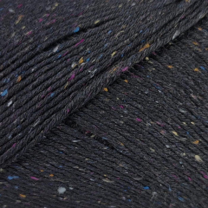 6770 Пряжа Laines du Nord Cotton Silk Tweed, 100г - 280м, чорний, 90% бавовна, 10% шовк