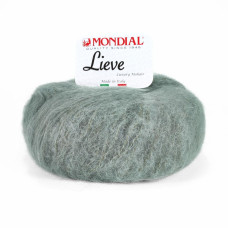 68 Пряжа Mondial Lieve, 50г - 140м, блакитна, 90% кід мохер, 10% мікрофібра PА
