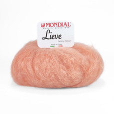 69 Пряжа Mondial Lieve, 50г - 140м, персиковиий, 90% кід мохер, 10% мікрофібра PА