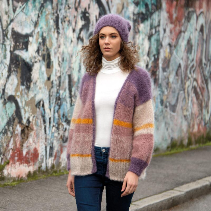 69 Пряжа Mondial Lieve, 50г - 140м, персиковиий, 90% кід мохер, 10% мікрофібра PА