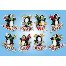 6919 Design Works Набір для вишивки рахунковим хрестиком - Пінгвіни , пластикова Aida14