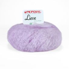 699 Пряжа Mondial Lieve, 50г - 140м, ніжно-бузковий, 90% кід мохер, 10% мікрофібра PА