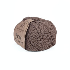 7 Пряжа Campolmi Filati Seta Bourette, 50г - 240м, молочний, 100% шовк