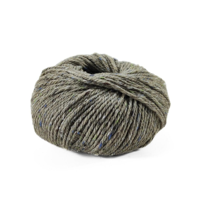 7 Пряжа Laines du Nord Aran Tweed, 50г - 90м, сірий-хакі, 30% альпака файн, 50% вовна, 20% віскоза