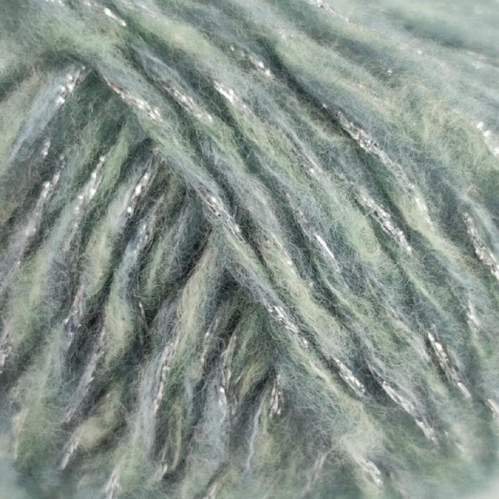 7 Пряжа Laines du Nord Chaska, 25г - 125м, блакитна ялина, 34% вовна, 10% кашемір, 16% бавовна, 29% нейлон, 11% металевий PL