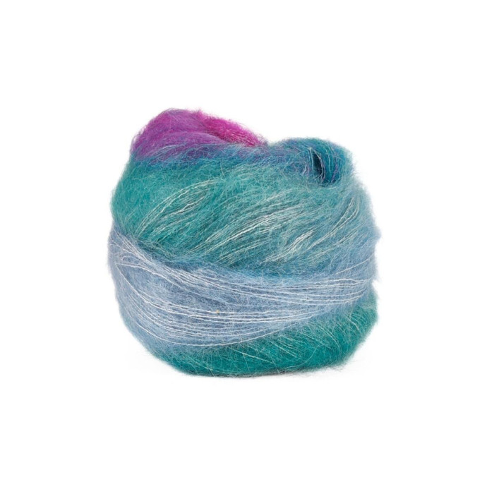 7 Пряжа Laines du Nord Poema Mohair, 150г - 600м, різнокольоровий 70% кід мохер, 30% шовк