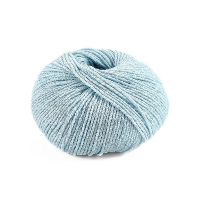 7 Пряжа Laines du Nord Spring Wool, 50г - 140м, світло-блакитний, 50% вовна, 50% бавовна