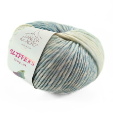 7 Пряжа Laines du Nord Slippers, 200г - 200м, блакитний-бузковий, 100% вовна